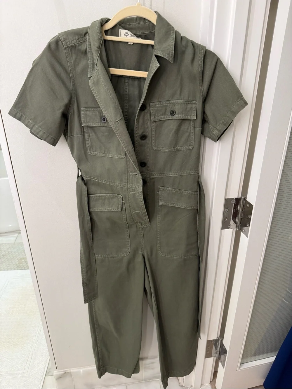 Madewell Olive Green Utility Belted Jumpsuit